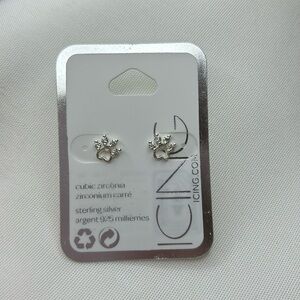 Icing Paw Earrings Sterling Silver